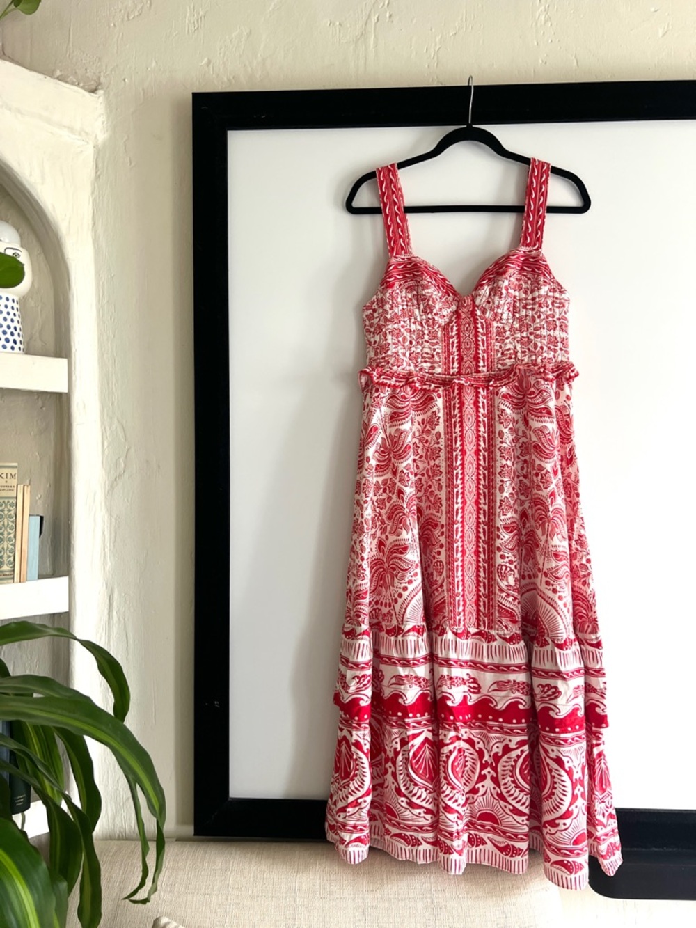 FARM Rio Red River Ride LENZING™ ECOVERO™ Euroflax™ Midi Dress Size Medium - Picture 5 of 13